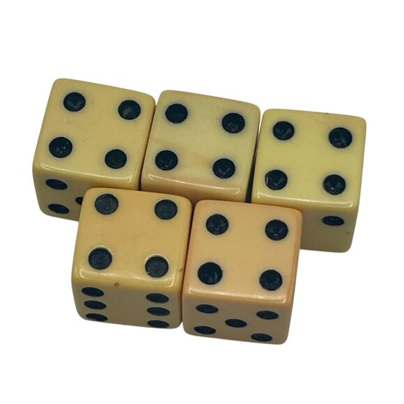 Lot of 23 VTG Dice Yellow Red White Bakelite - Picture 4 of 5